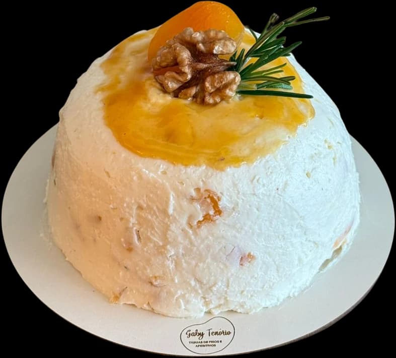 Terrine coberta com damasco, nozes e alecrim
